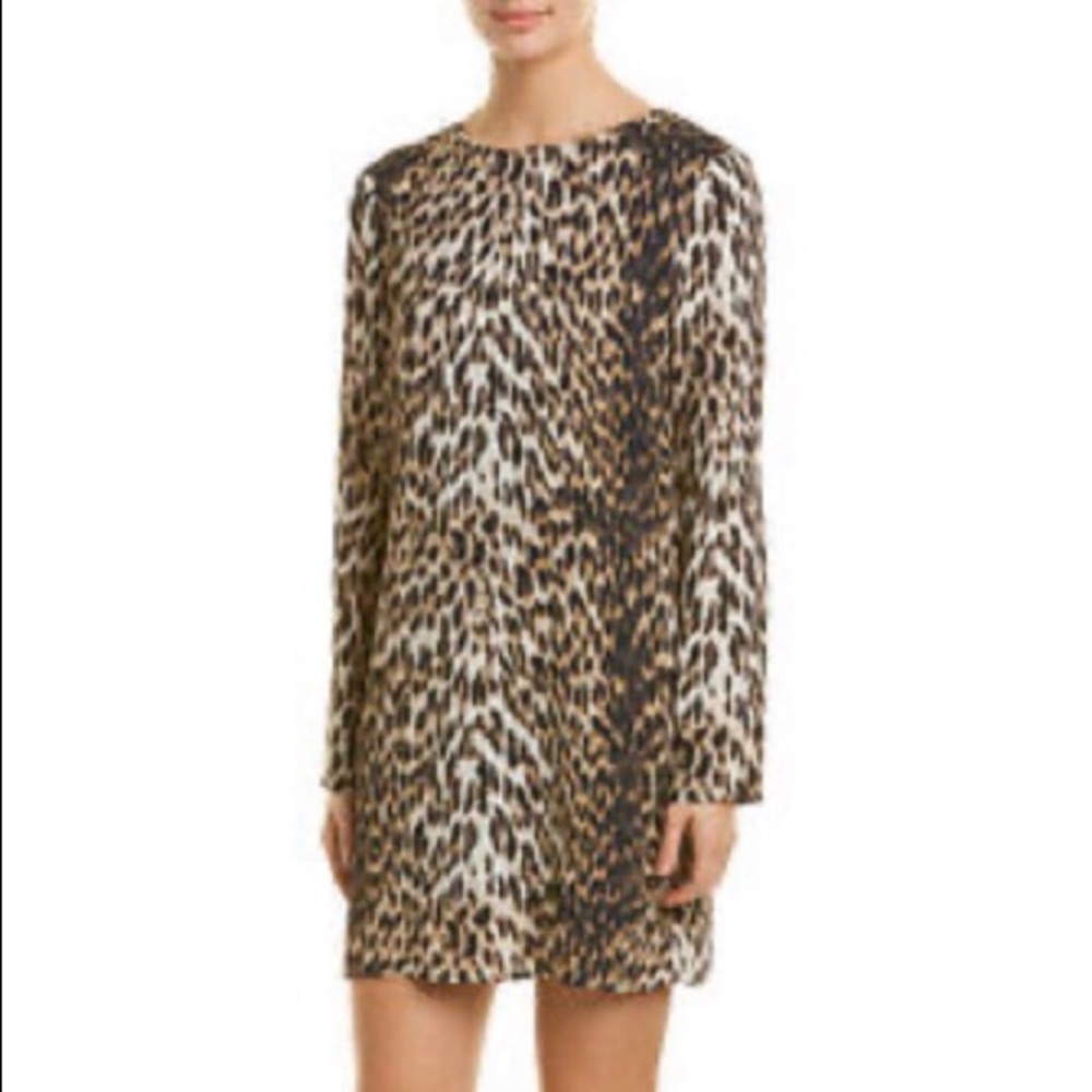 Lavender Brown Animal print shift dress